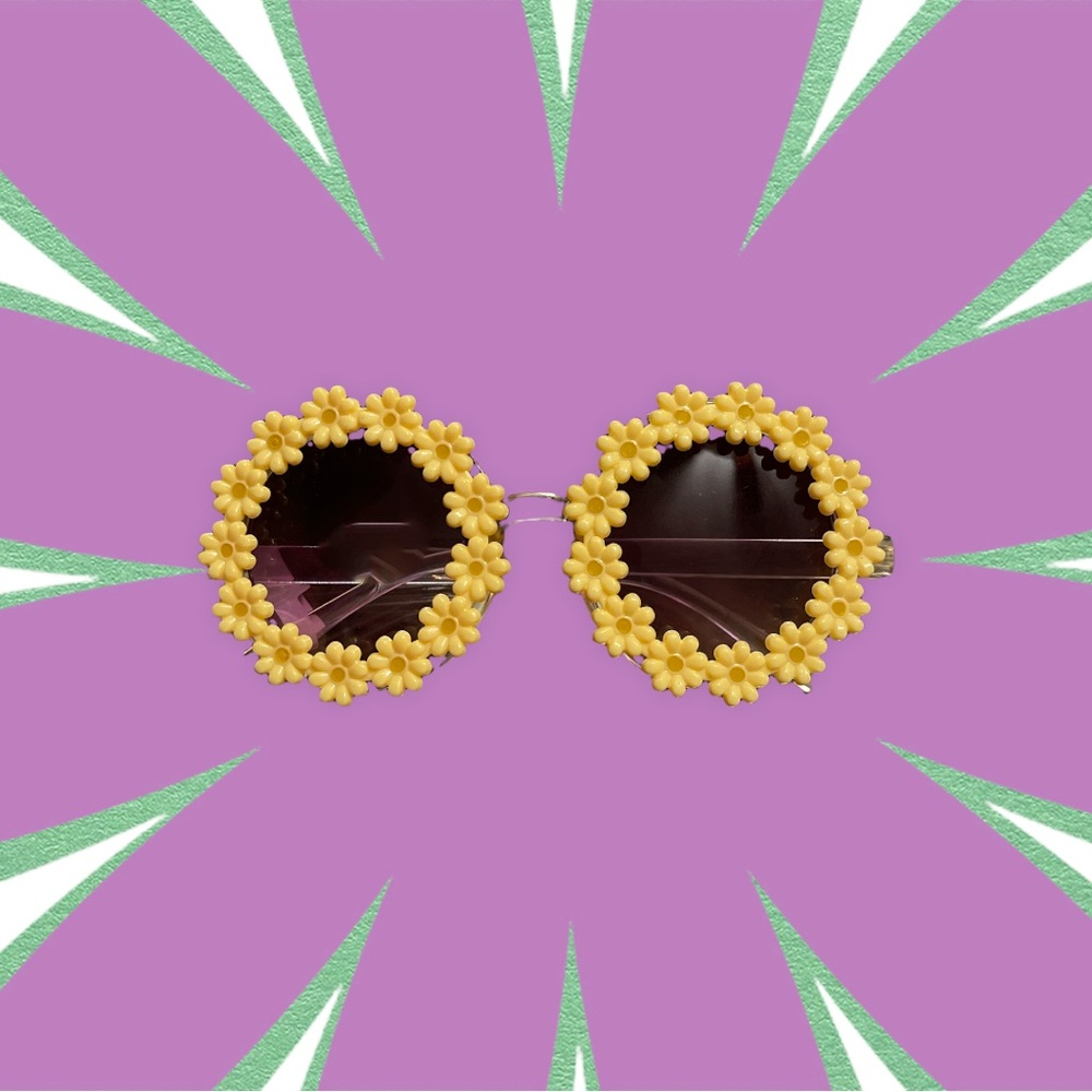Yellow Floral Sunglasses